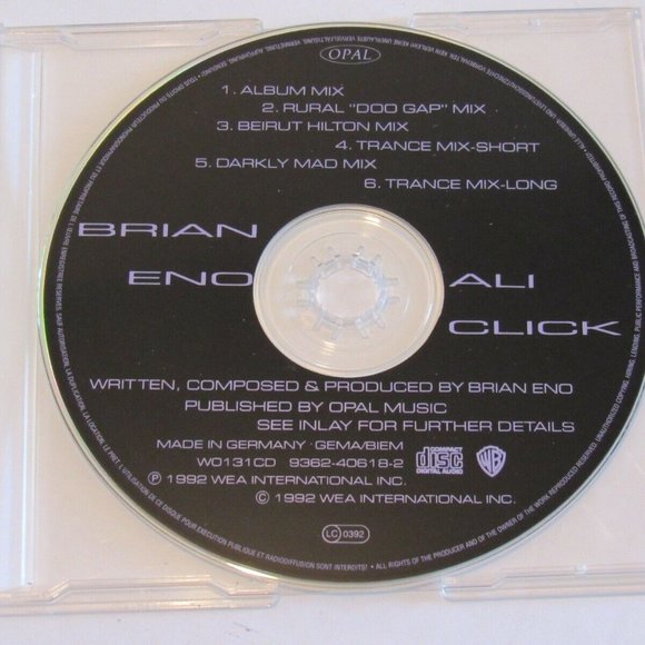 Brian Eno CD's Ali Click Opal German Import and Nerve Net USA Lot of 2 VG+ - Picture 4 of 7